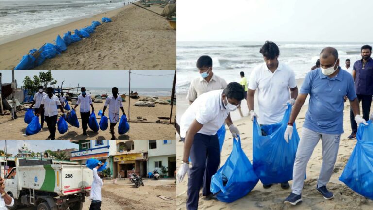 குப்பை மூட்டைகளை கடற்கரையிலே விட்டு சென்றார்களா.! பொய் செய்தியை பரப்பியவர்களுக்கு பதிலடி கொடுத்த பாஜக இளைஞரணி தலைவர்..!