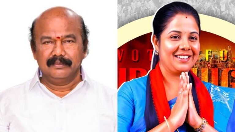 திருப்பரங்குன்றம் தேர்தல் கள நிலவரம்… திமுகவின் முதல் பெண் வேட்பாளார்… கடும் போட்டியாளராக உருவெடுத்த கீர்த்திகா தங்க பாண்டியன்…