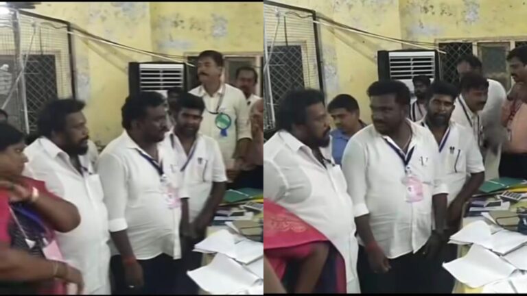 சுற்றி வளைக்கப்பட்ட பெரியகருப்பன் ஆட்கள்… தவெக வேட்பாளருக்கு அரணாக நின்ற திருமாறன் ஜி… நுனியிலையில் தப்பித்த பரபரப்பு…